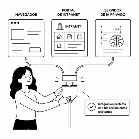 Un connector enllaçant navegador, intranet i IA privada